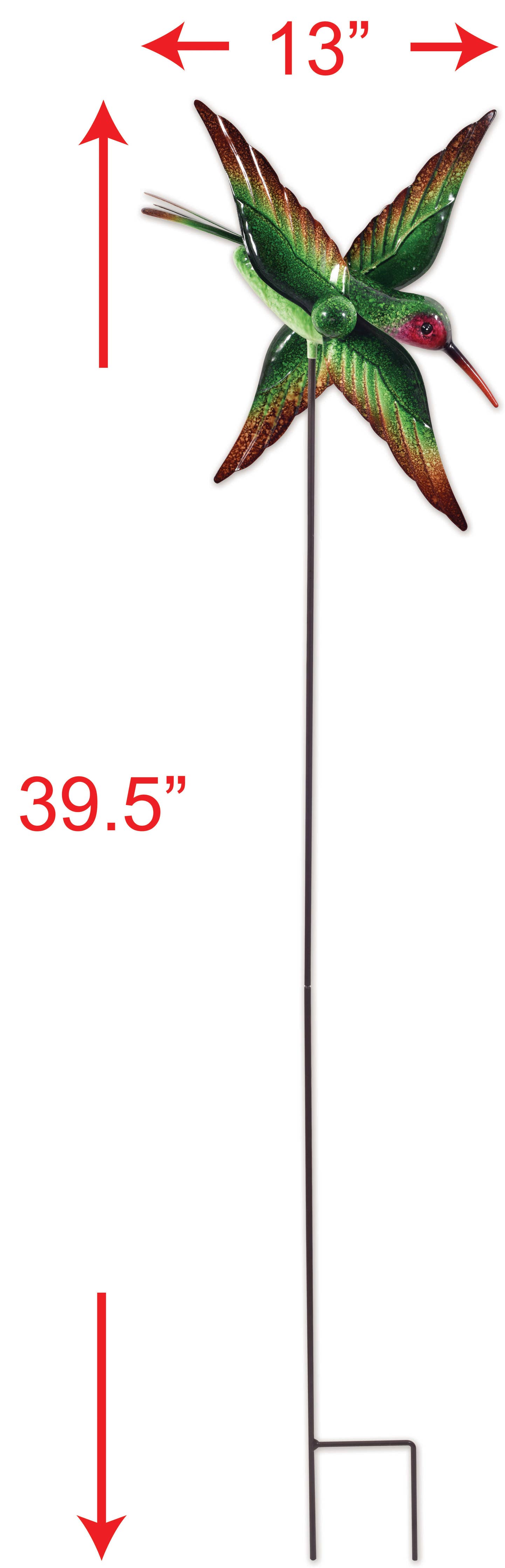 Hummingbird Spinner Stake-Green
