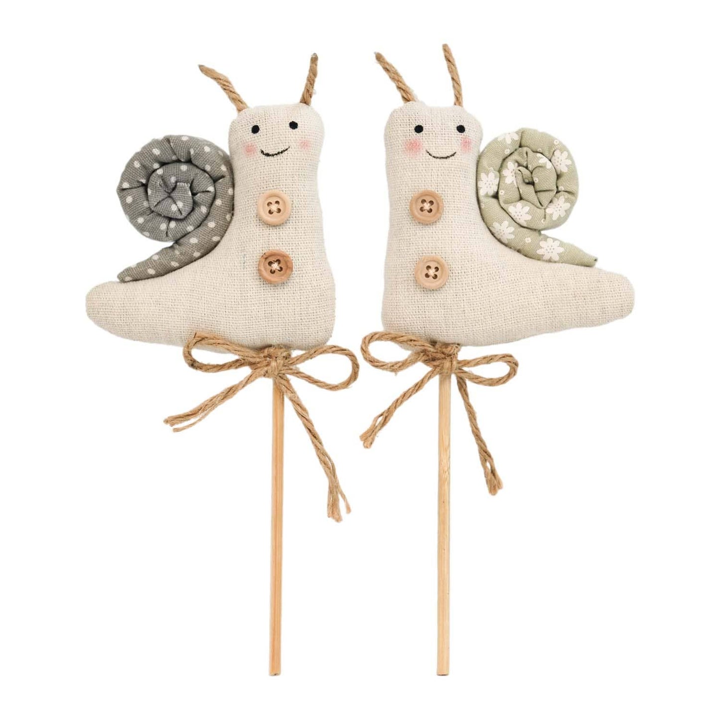 2 Asst Plush Snails on Sticks
