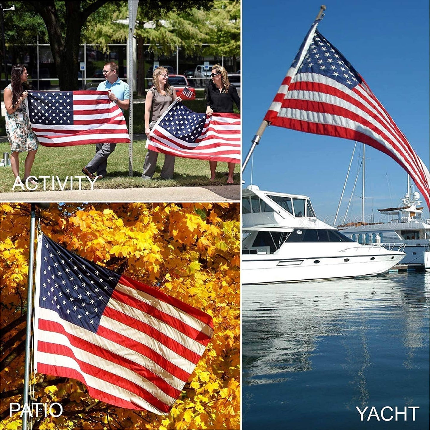 American Flag 4x6 ft or 3x5 ft Outdoor Heavy Duty Embroidered Stars USA Flag Sewn Stripes Fade Resistance Brass Grommets All Weather UV.