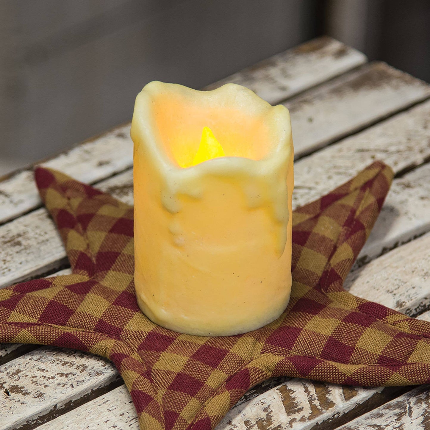 Ivory Dripped Pillar 3x4" timer