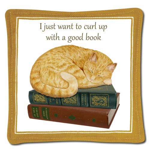 Single Spiced Mug Mat S11-531 Cat On Books