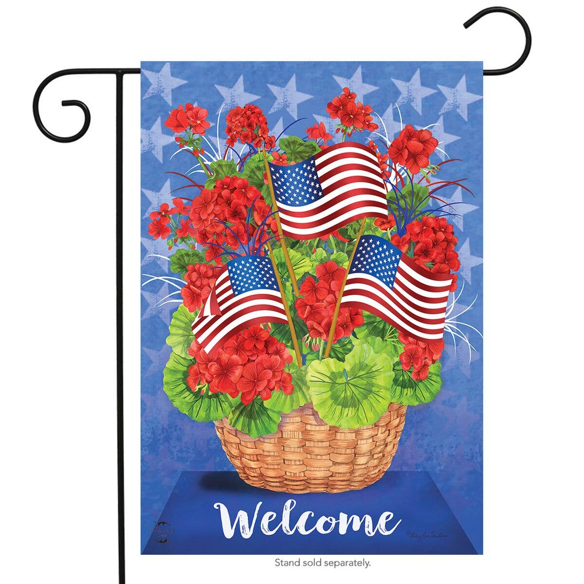 Patriotic Basket Garden Flag