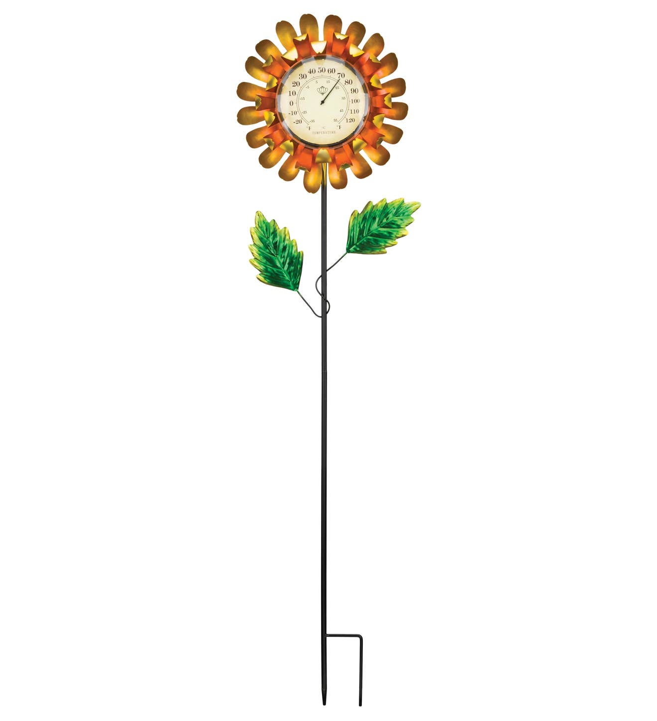 Thermometer Solar Stake - Yellow Buttercup