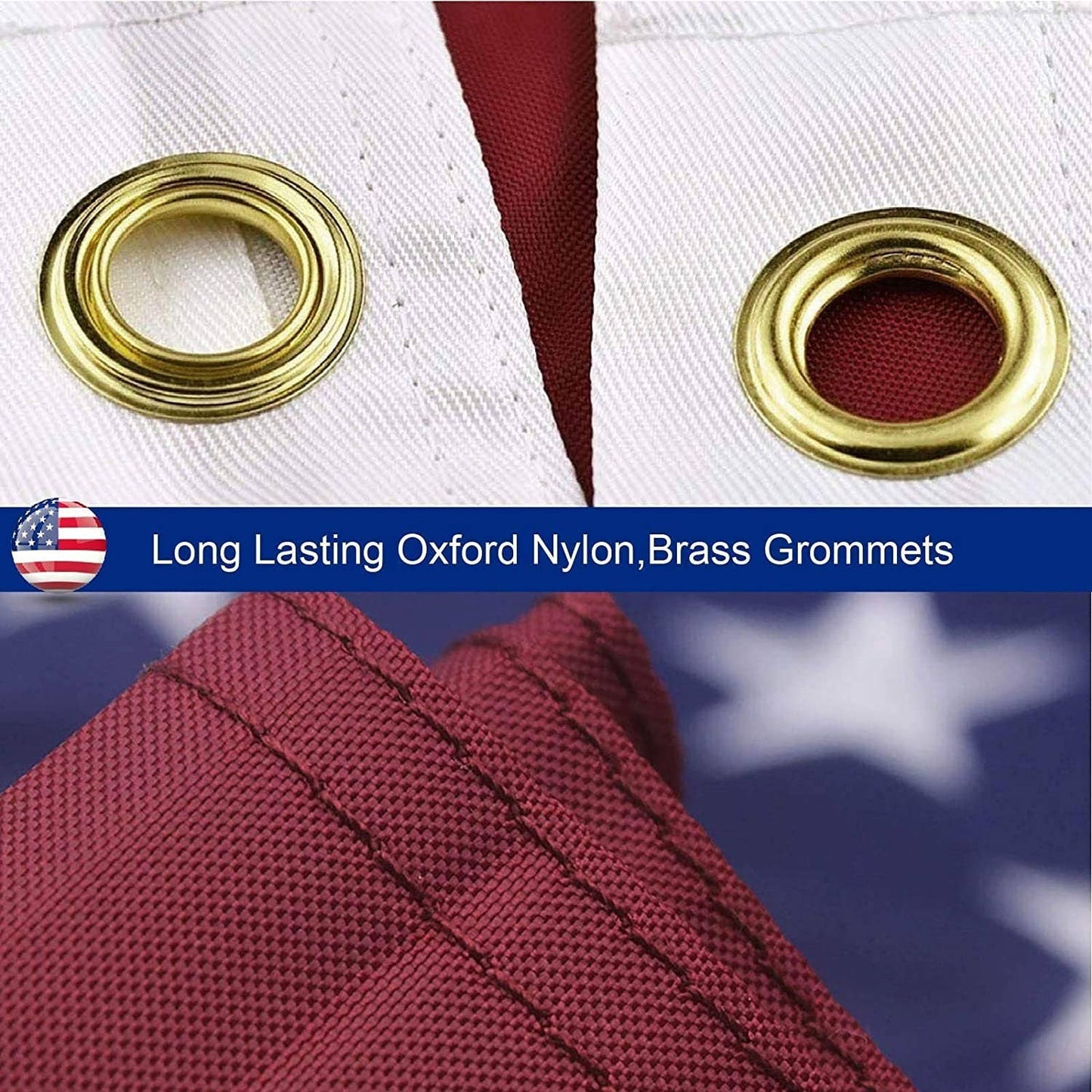 American Flag 4x6 ft or 3x5 ft Outdoor Heavy Duty Embroidered Stars USA Flag Sewn Stripes Fade Resistance Brass Grommets All Weather UV.