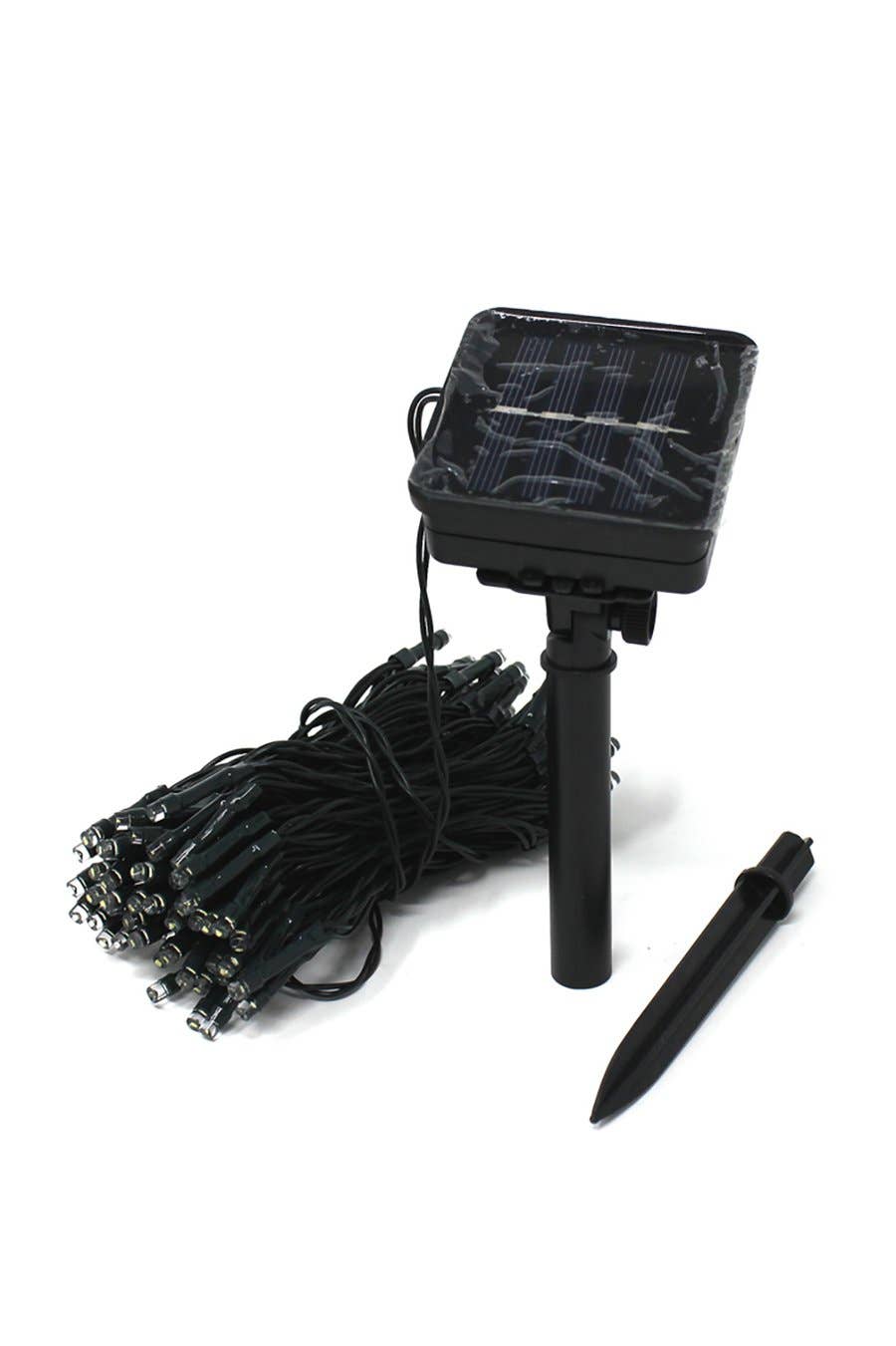 100 LED Green Cable Solar String Lights - Warm White