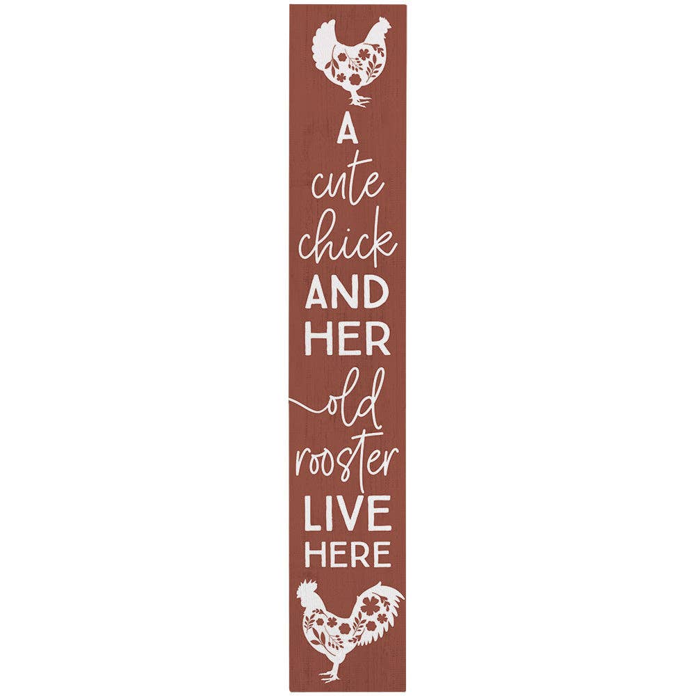 Cute Chick Rooster - Porch Boards