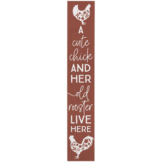 Cute Chick Rooster - Porch Boards