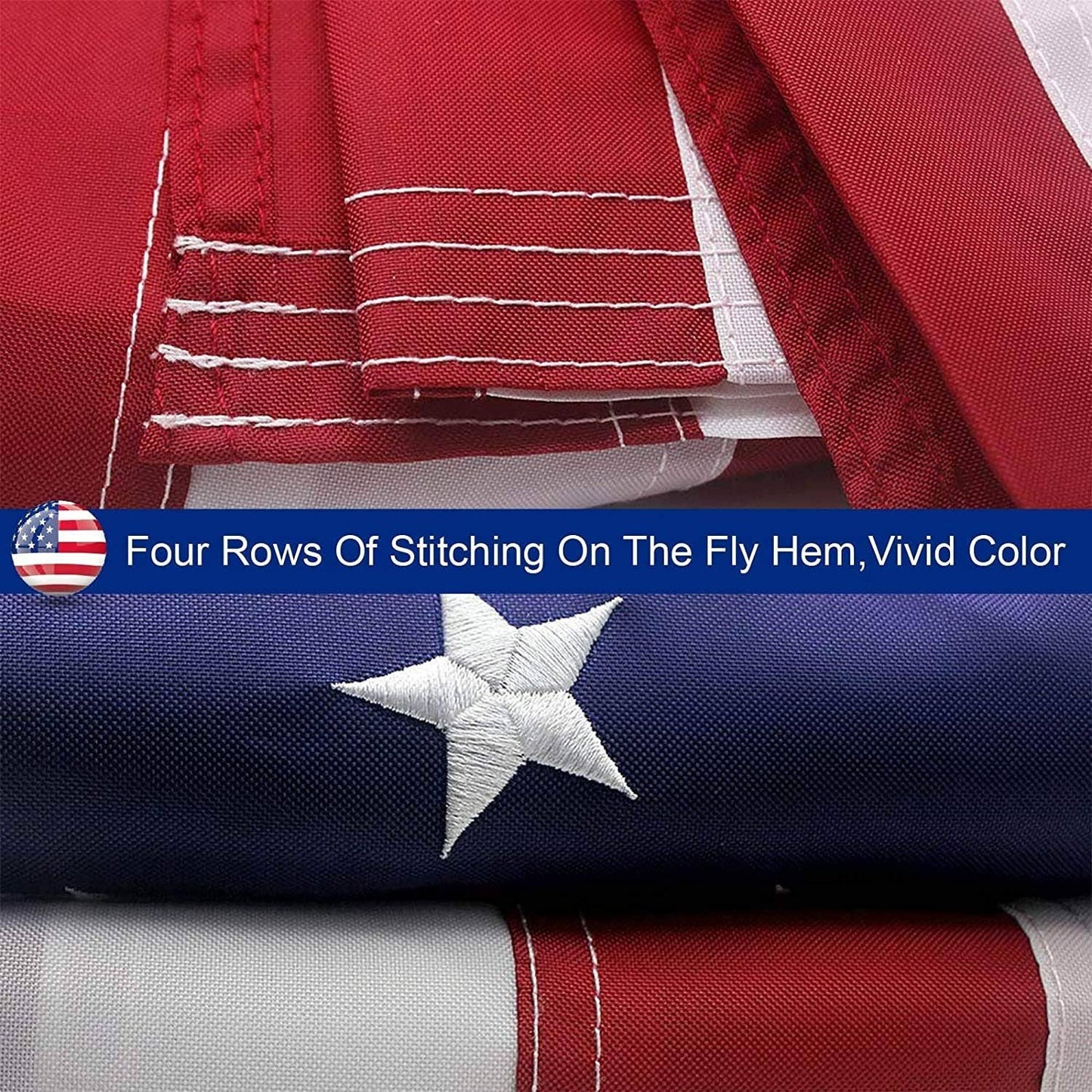 American Flag 4x6 ft or 3x5 ft Outdoor Heavy Duty Embroidered Stars USA Flag Sewn Stripes Fade Resistance Brass Grommets All Weather UV.