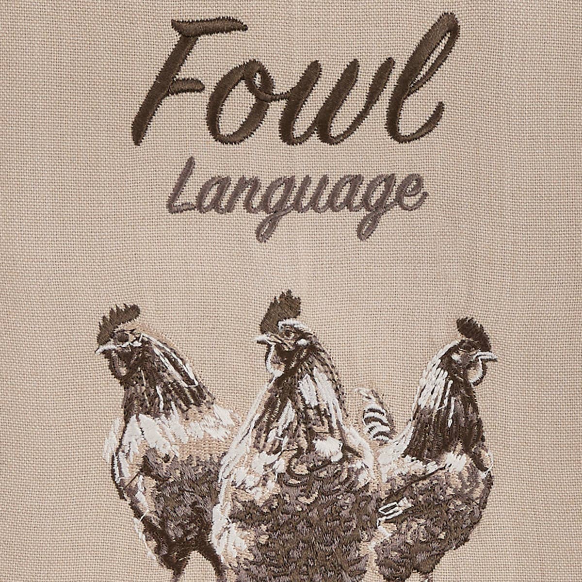 Fluent In Fowl Language Embroidered Dishtowel