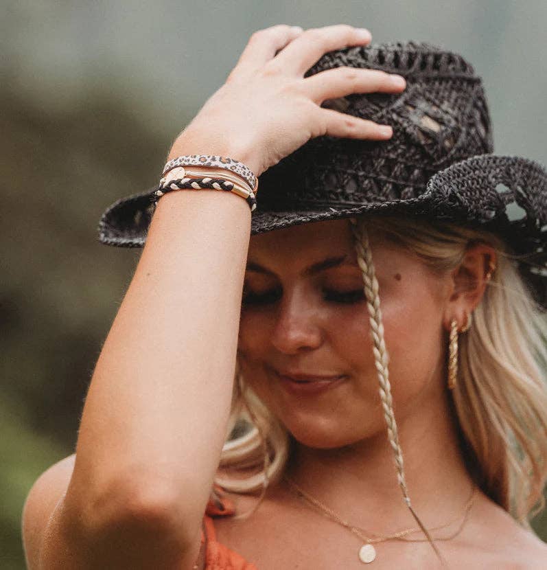 "Fierce" Cheetah and Muted Tones Hair Tie + Wrist Bands