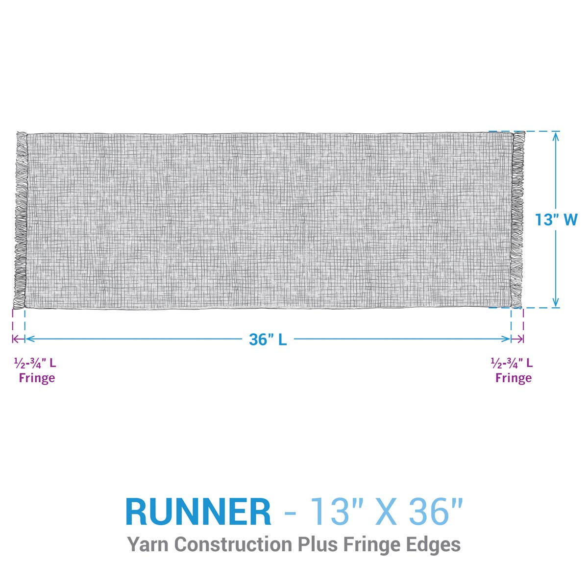 Basketweave Runner 36"L - Dusk