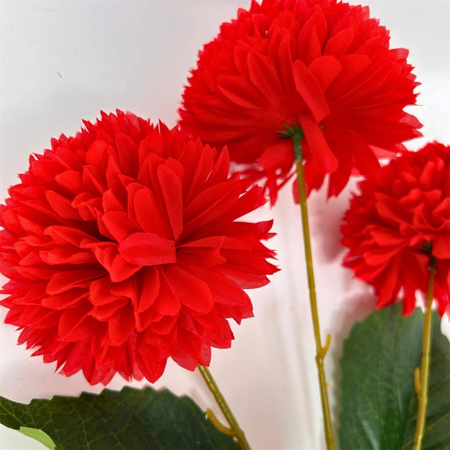 Pom Pom Flower Bush x5 - Red - 17"