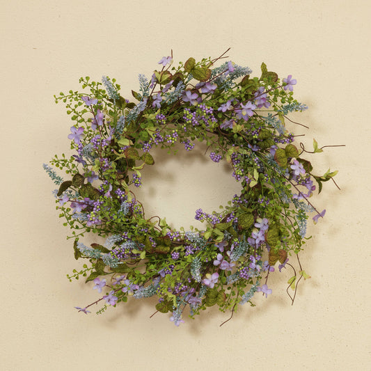 24"L Natural Twig Lavender w/Berry Wreath