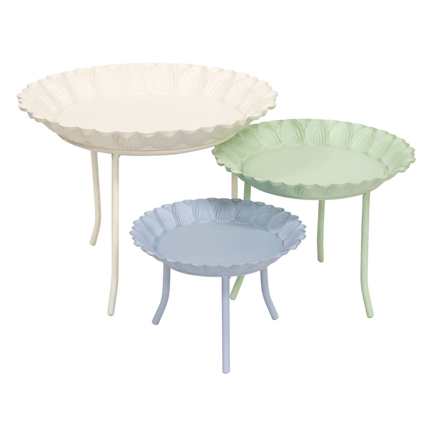 3/Set - Pastel Metal Sunflower Standing Candle Trays