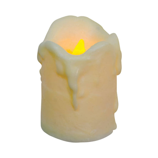 Ivory Dripped Pillar 3x4" timer