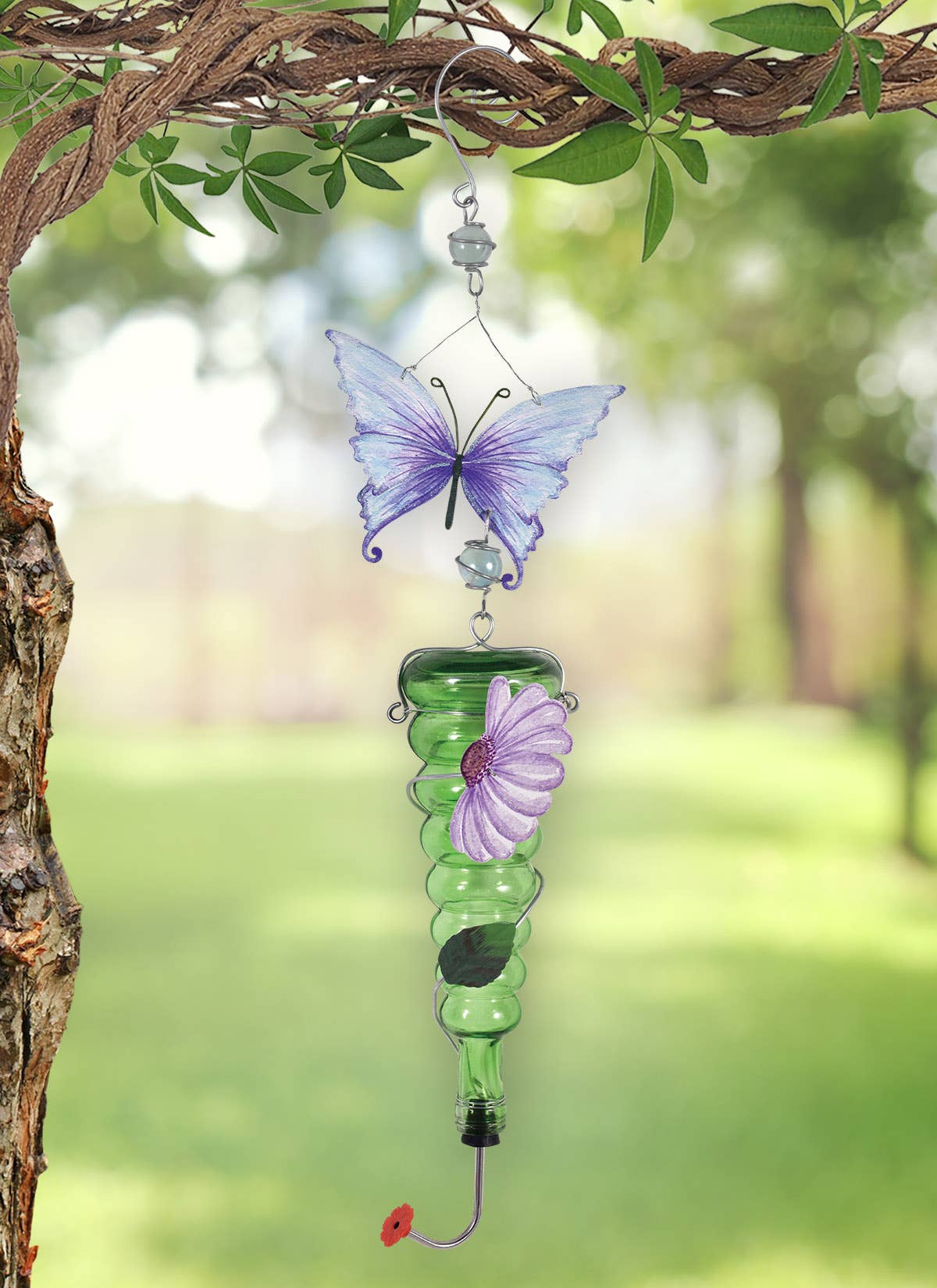 Enchanted Gardens, Butterfly - Hummingbird Feeder, Green