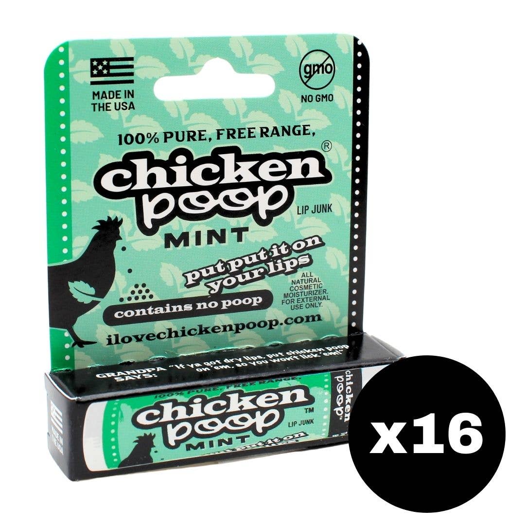 Chicken Poop® MINT Lip Balm, All Natural *1 Tube*