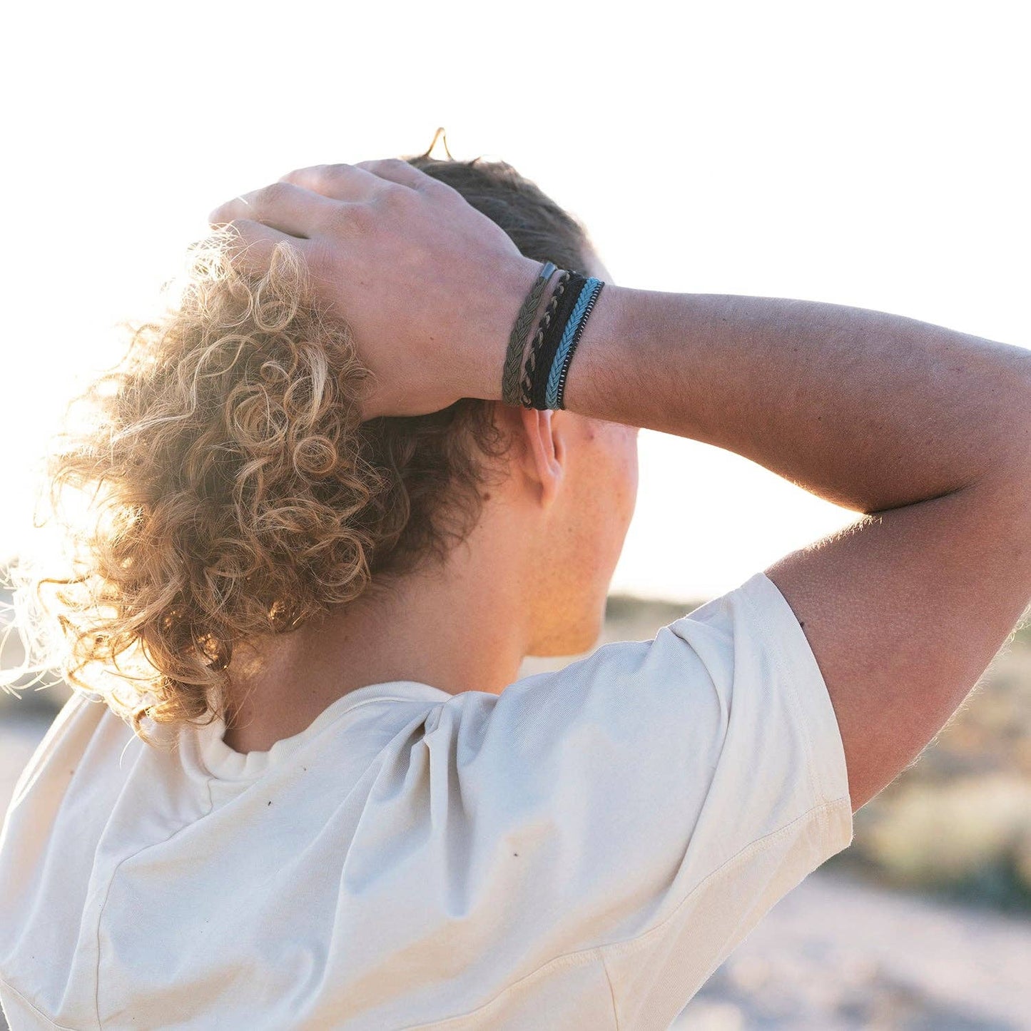 "Hustle" Brown Blue Black Hair Tie Bracelets