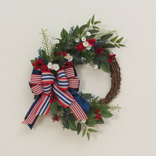 24"L Americana Wreath w/ Bow