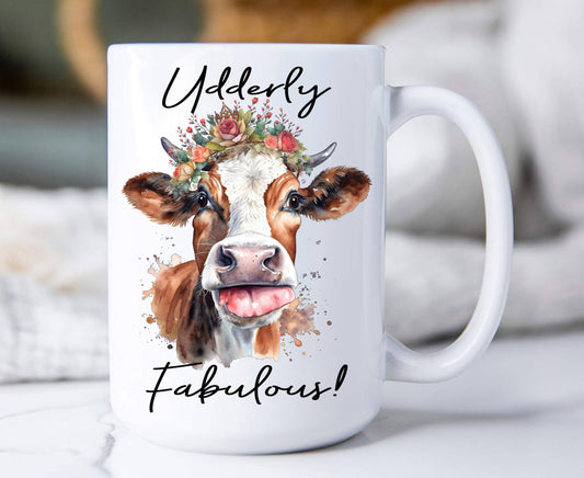 Udderly Fabulous Cow Farmhouse 15 oz Coffee Mug