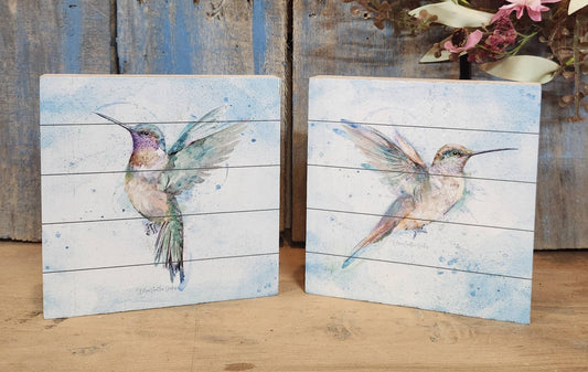 Watercolor Hummingbird Blocks Assorted