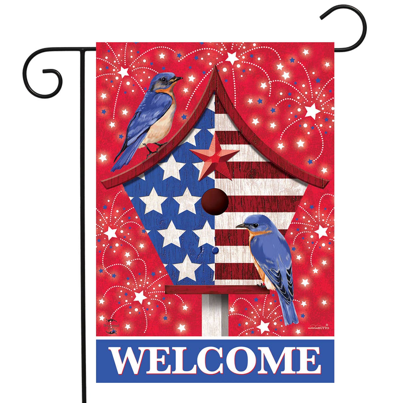 American Bluebirds Summer Garden Flag 18" x 12.5"