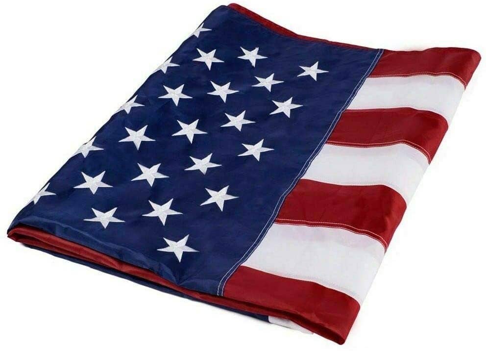 American Flag 4x6 ft or 3x5 ft Outdoor Heavy Duty Embroidered Stars USA Flag Sewn Stripes Fade Resistance Brass Grommets All Weather UV.