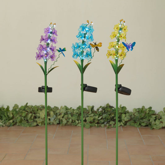 32"H Solar Lighted Metal & Acr