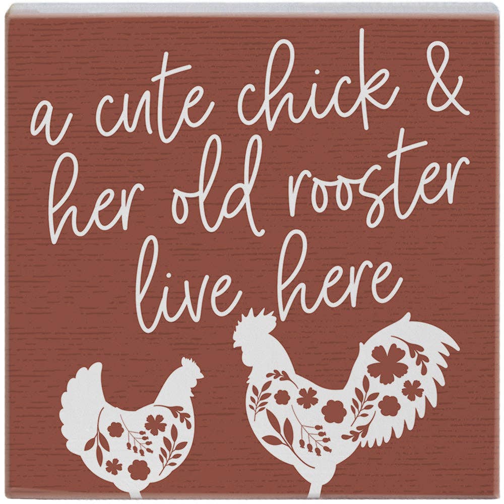 Cute Chick Rooster - Small Talk Square