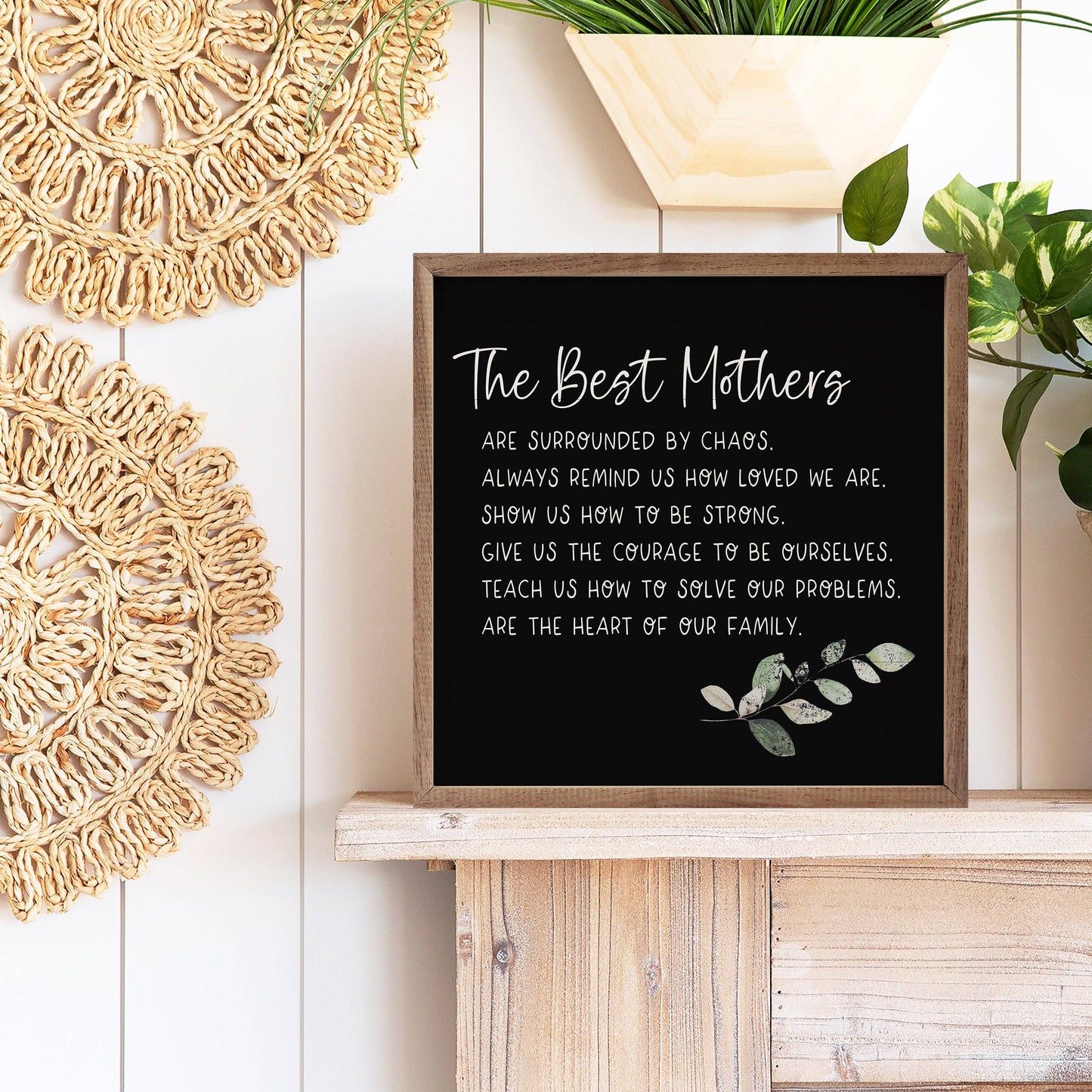 The Best Mothers Greenery Black