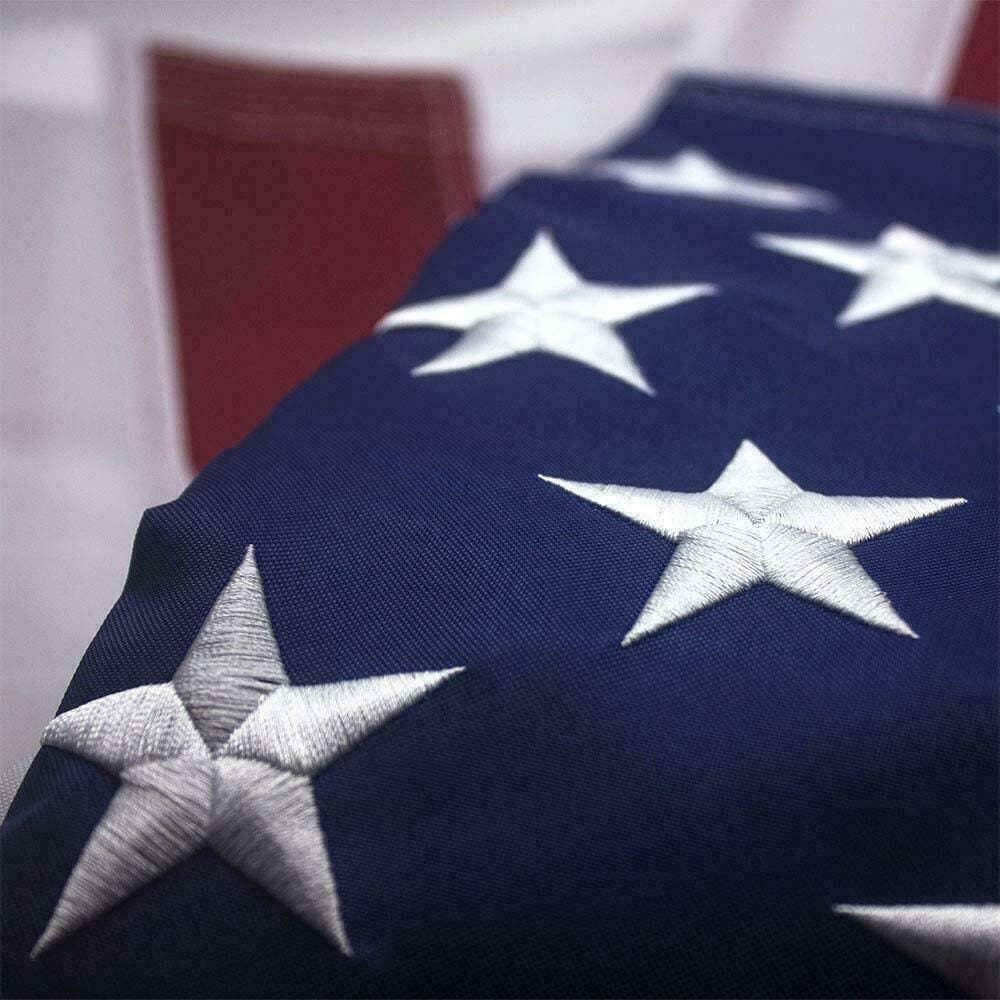American Flag 4x6 ft or 3x5 ft Outdoor Heavy Duty Embroidered Stars USA Flag Sewn Stripes Fade Resistance Brass Grommets All Weather UV.