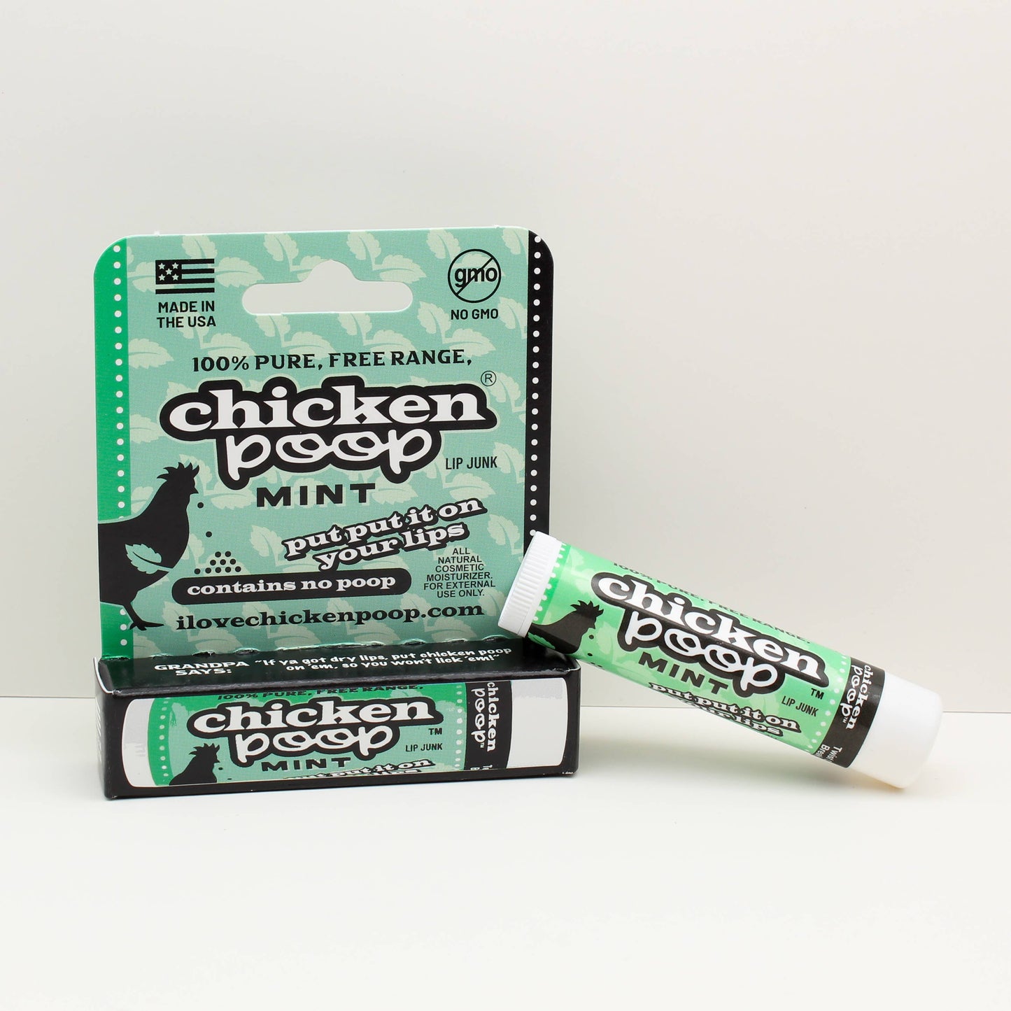 Chicken Poop® MINT Lip Balm, All Natural *1 Tube*