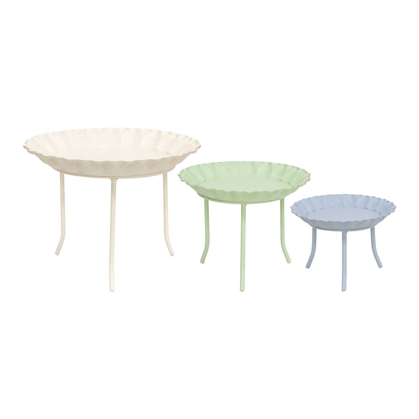3/Set - Pastel Metal Sunflower Standing Candle Trays