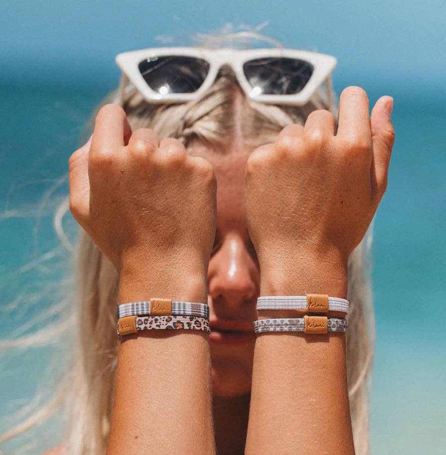 "Fierce" Cheetah and Muted Tones Hair Tie + Wrist Bands