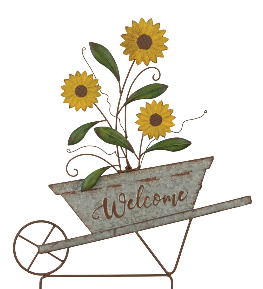 Sunflower Garden Stake - Welcome
