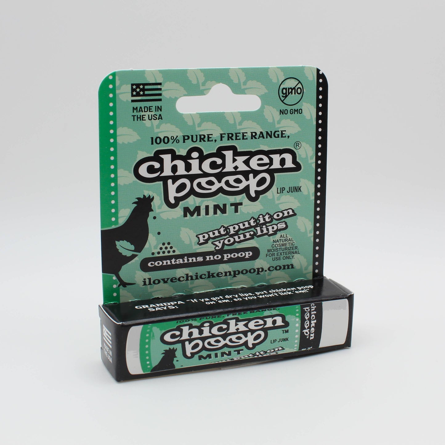 Chicken Poop® MINT Lip Balm, All Natural *1 Tube*