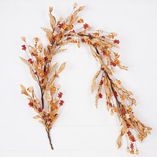 31617-5ft Garland-Cluster wildflowers with leaves
