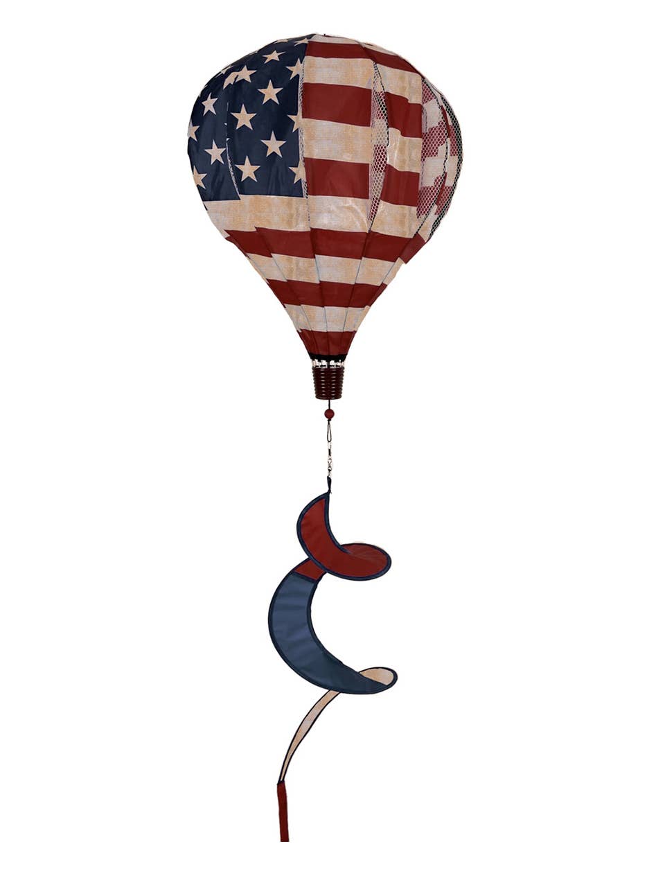 Tea Stained American Burlap Hot Air Balloon Spinner