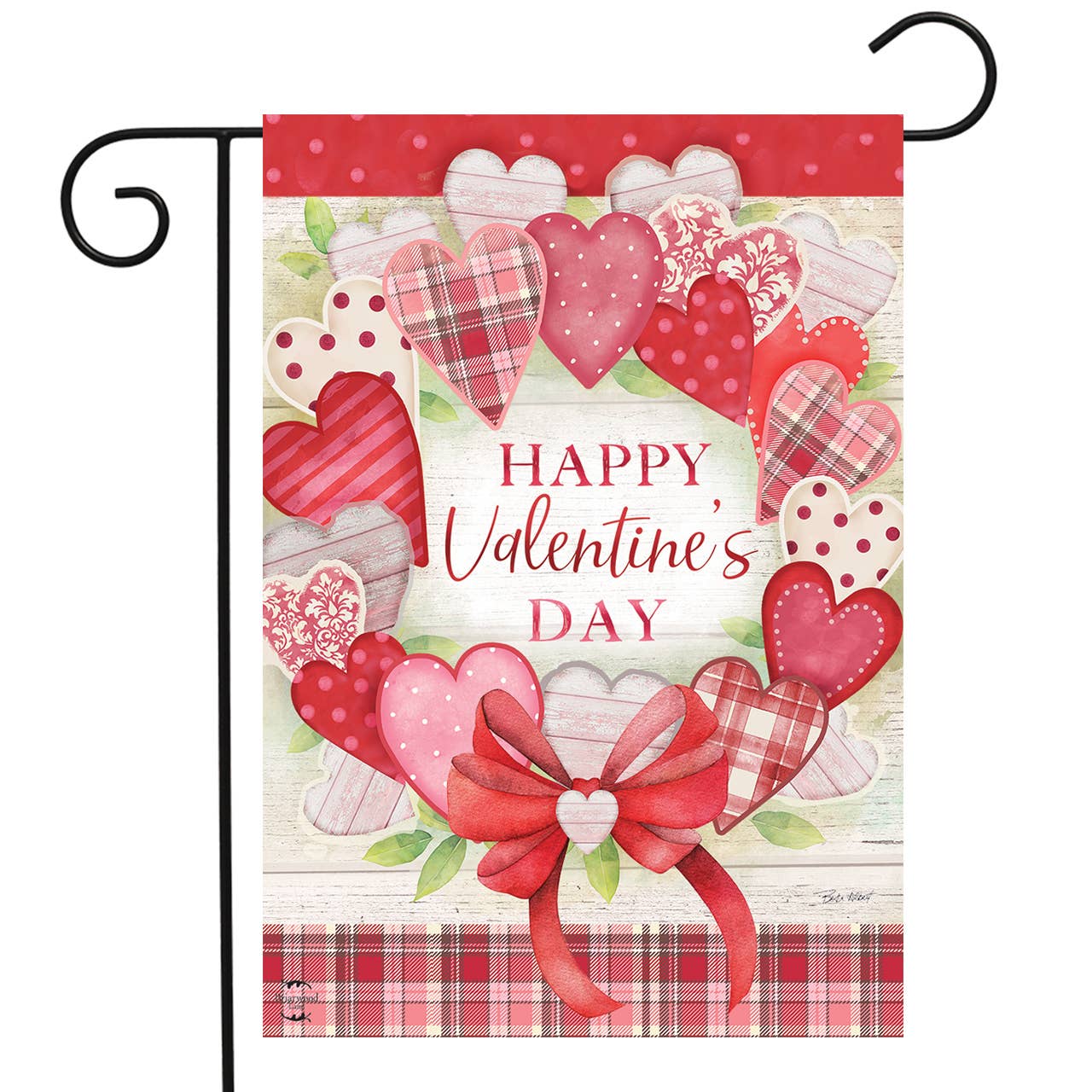 Valentine's Wreath Garden Flag
