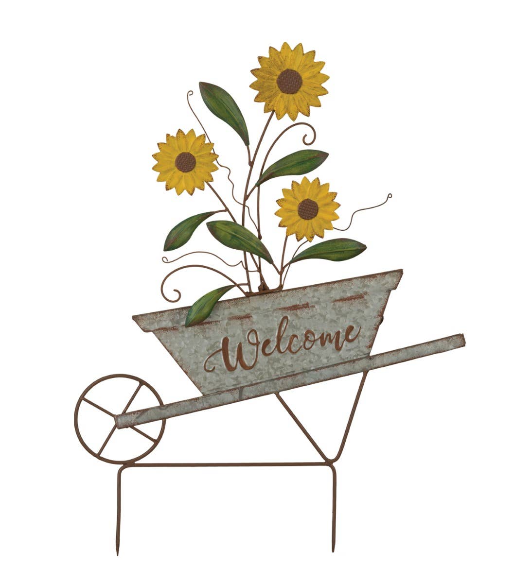Sunflower Garden Stake - Welcome
